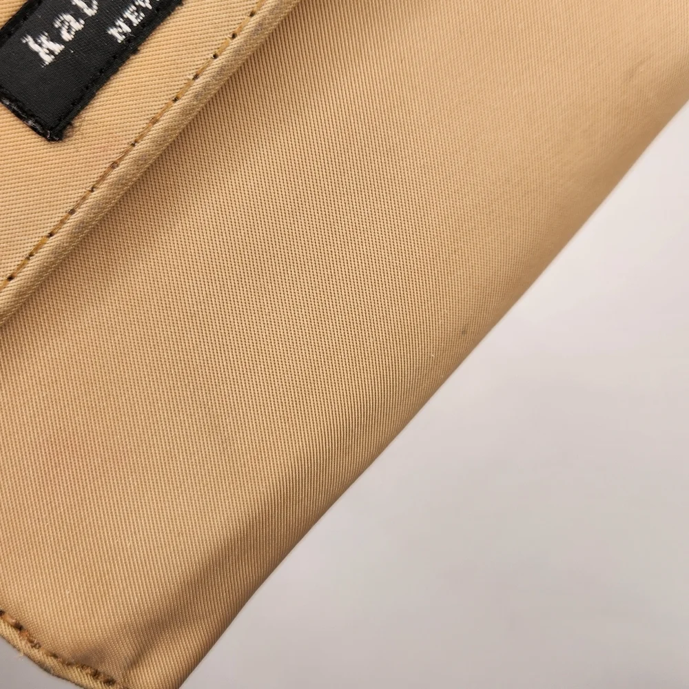 Vtg Kate Spade Tan Nylon Unisex Wallet Classic Retro Y2k Utility Minimalist - Picture 8 of 10